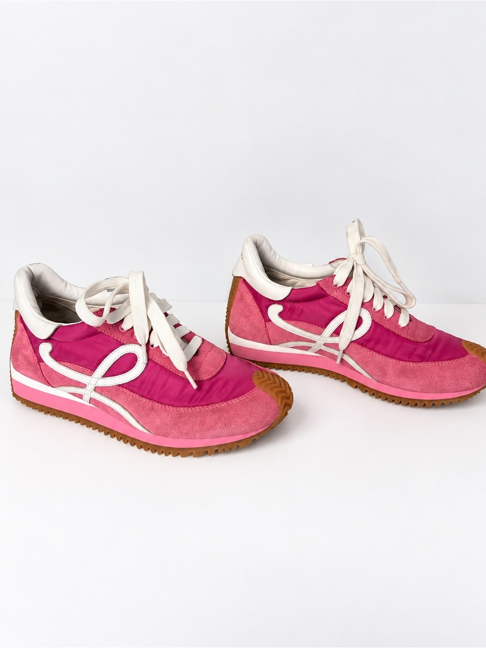 Loewe Pink Retro Runner Sneakers with White Accents